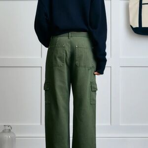 Wide Leg Green Cargo Pants